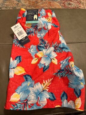 Trinity Red Floral Hybrid Swim Shorts